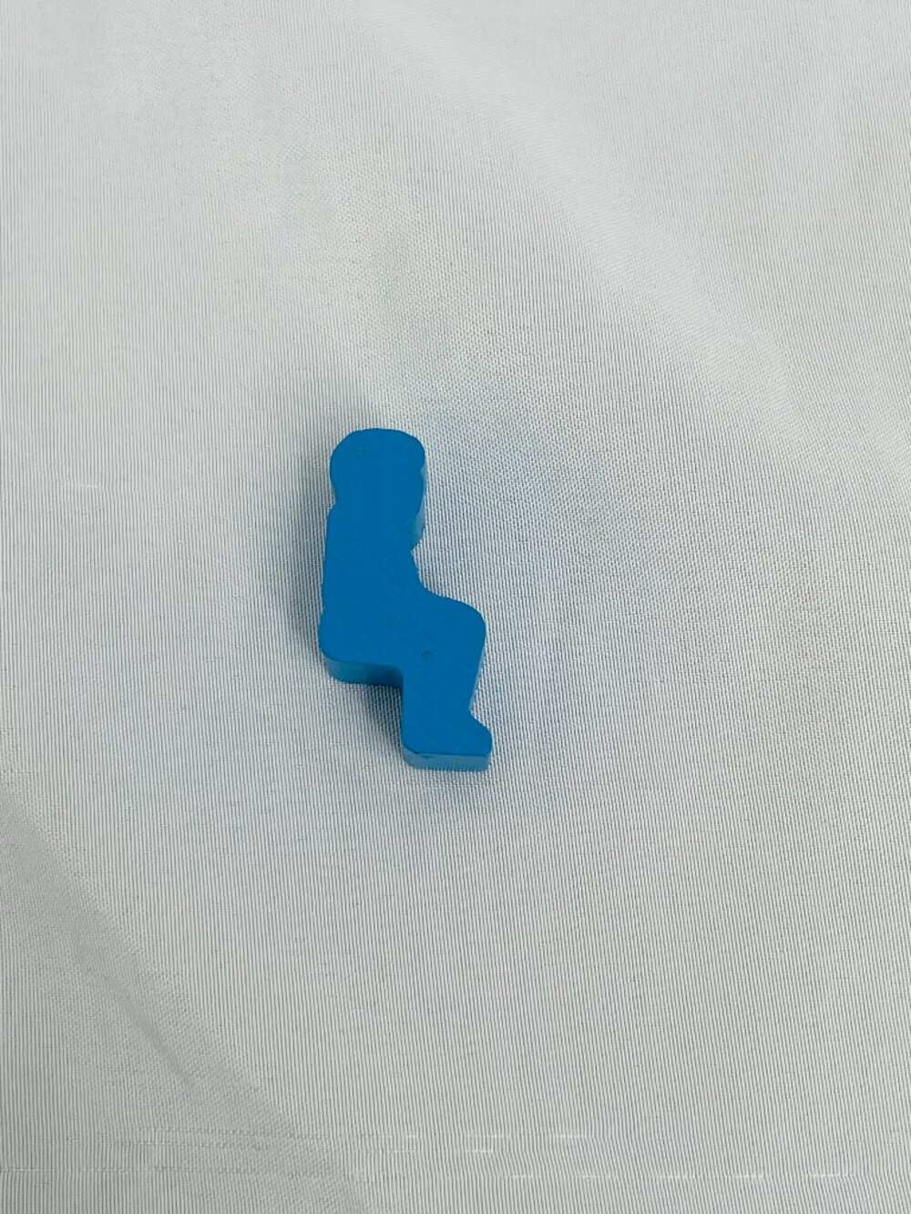 Vintage Handmade Blue Wooden Sitting Meeple